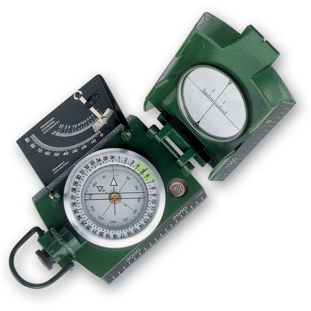 KONUS Metal Compass, Liquid Filled With Clinometer, Green 4075